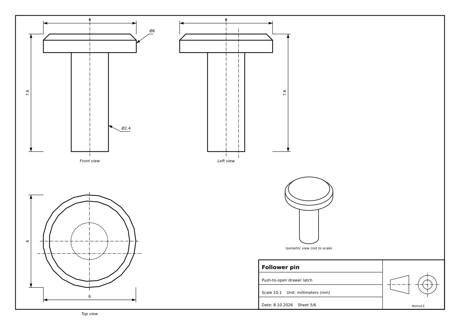 Sheet 5 of 6: follower pin