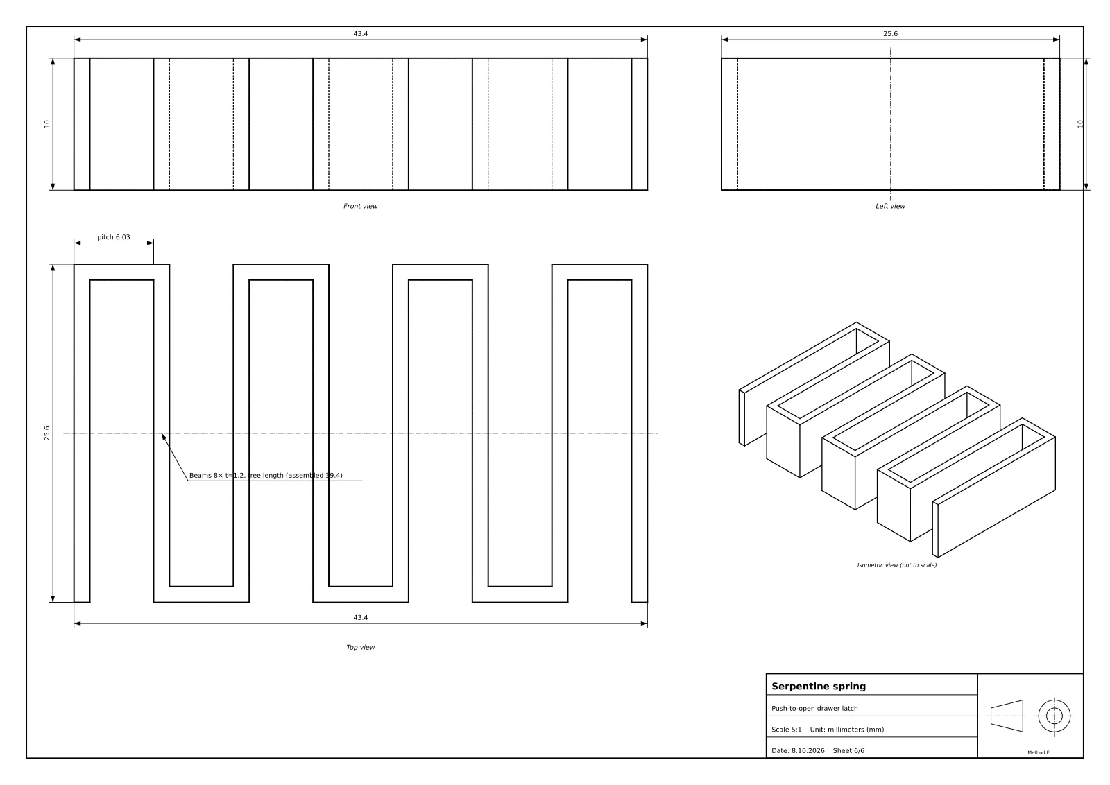 Sheet 6 of 6: serpentine spring